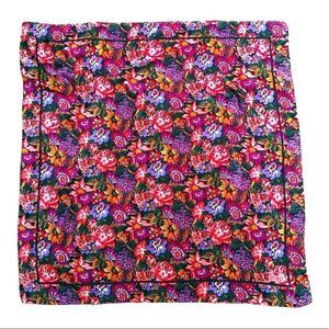 Vintage Echo Club 7 silk floral scarf blue-purple-pink-green fabulous color